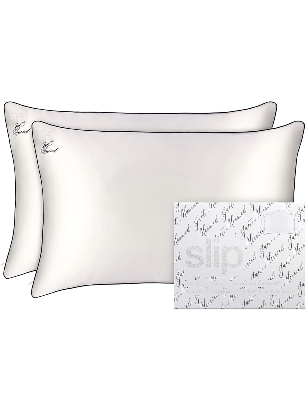 NWT SLIP pillowcase set In "Just Married"